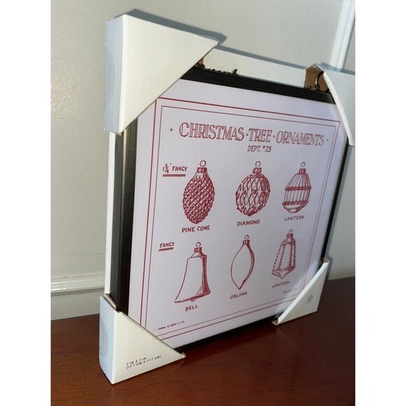 Hearth & Hand 7" x 7" Metal Framed Ornaments Print Wall Art Christmas Tree NWT - Picture 3 of 7
